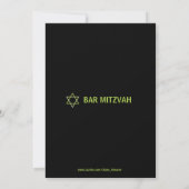 Modern Bar Mitzvah nodiging - Groen & Zwart Kaart (Achterkant)
