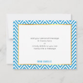 MODERN BAR MITZVAH preppy dankjewel ster BLUE Bedankkaart (Achterkant)