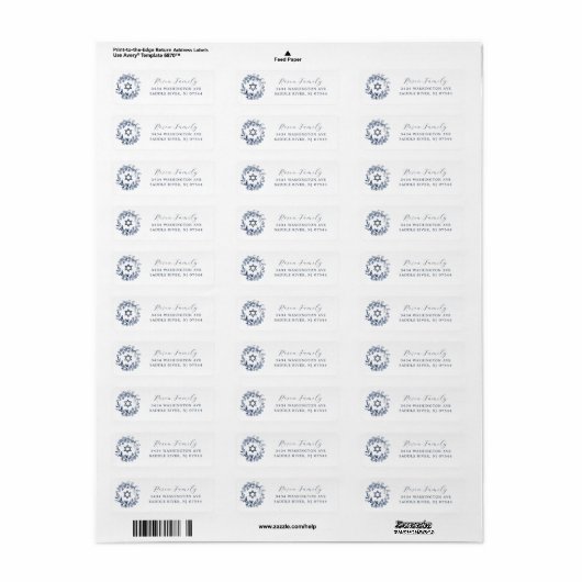 Modern Bar Mitzvah Return Address Label (Full Sheet)
