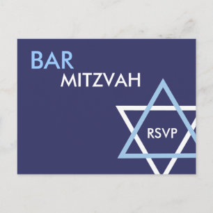 Modern Bar Mitzvah RSVP-Briefkaart Uitnodiging Briefkaart