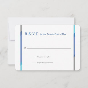 Modern Bar Mitzvah RSVP-kaarten Blauw + Blauwgro RSVP Kaartje