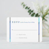 Modern Bar Mitzvah RSVP-kaarten | Blauw + Blauwgro RSVP Kaartje (Staand voorkant)