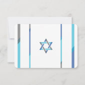 Modern Bar Mitzvah RSVP-kaarten | Blauw + Blauwgro RSVP Kaartje (Achterkant)