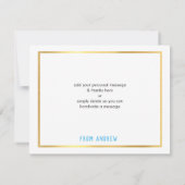 MODERN BAR MITZVAH smart bold dank u grijs aqua Bedankkaart (Achterkant)