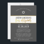 MODERN BAR MITZVAH stijlvol donkergrijs goud schri Kaart<br><div class="desc">door kat massard >> kat@simplysweetPAPERIE.com <<<< een trendy uitnodigingsontwerp voor de BAR MITZVAH Setup van uw kind als sjabloon is het eenvoudig voor u om uw eigen details toe te voegen of op de aanpassingsknop te drukken en tekst, lettertypen, grootten enz. toe te voegen of te wijzigen TIP: 1. Als...</div>