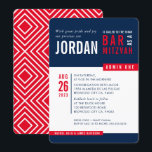 MODERN BAR MITZVAH trendy vet blok marine blauw ro Kaart<br><div class="desc">door kat massard > WWW.SIMPLYSWEETPAPERIE.com Liefde van het ontwerp, maar zou graag wat veranderingen zien - een ander kleurenschema, product, voeg een foto toe of aangepast voor een andere gelegenheid - geen zorgen contacteren me enkel - ik ben blij om te helpen! - - - - - - - -...</div>