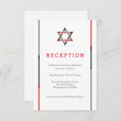 Modern Bar Mizvah - Rood en Zwart Informatiekaartje (Voorkant / Achterkant)