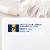 Modern BARBADOS FLAG Return-adres Etiket (Insitu)