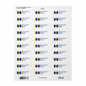 Modern BARBADOS FLAG Return-adres Etiket (Full Sheet)