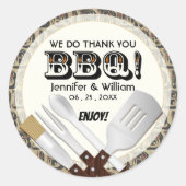 Modern Barbecue Utensils Ronde Sticker (Voorkant)