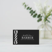 Modern Barber Black White Visitekaartje (Staand voorkant)