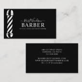 Modern Barber Black White Visitekaartje (Voorkant / Achterkant)