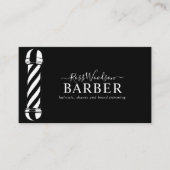 Modern Barber Black White Visitekaartje (Voorkant)