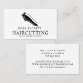 Modern Barber Hair Stylist Visitekaartje Clippers (Voorkant / Achterkant)