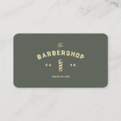Modern Barber Monogram Barbershop Sage Groen Visitekaartje (Voorkant)