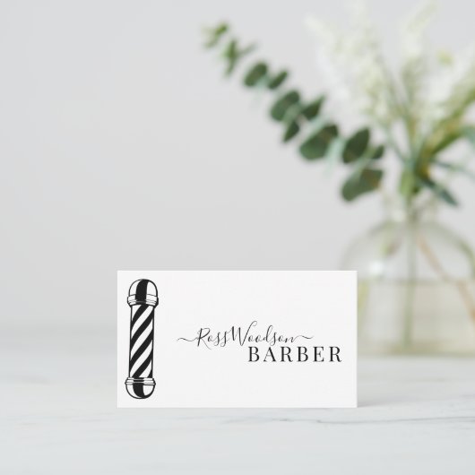 Modern Barber Pole Visitekaartje (Staand voorkant)