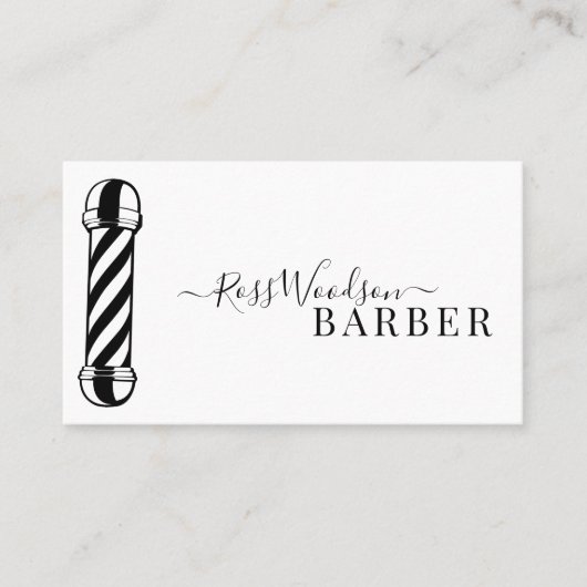 Modern Barber Pole Visitekaartje (Voorkant)