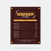 Modern Barber Services Barbershop prijslijst Acryl Bord (Voorkant)