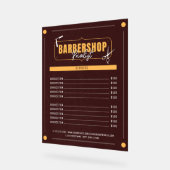 Modern Barber Services Barbershop prijslijst Acryl Bord (Hoek)
