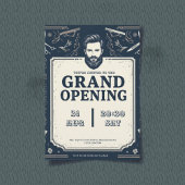Modern Barber Shop Grand Opening Uitnodiging