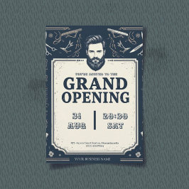Modern Barber Shop Grand Opening Uitnodiging