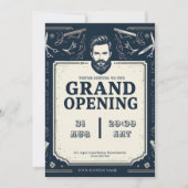 Modern Barber Shop Grand Opening Uitnodiging (Voorkant)