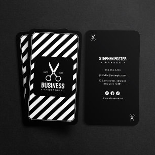 Modern Barber Shop Haar Stylist Barbershop Zwart Visitekaartje