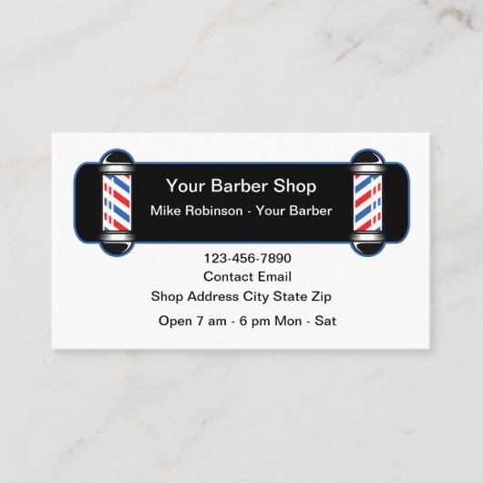 Modern Barber Shop Lights Theme Visitekaartje (Voorkant)
