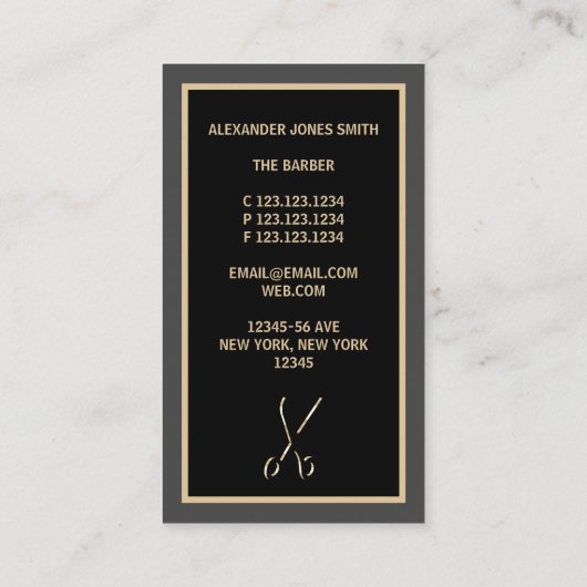 Modern Barber Visitekaartje (Achterkant)