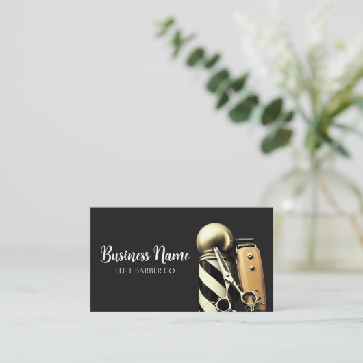 Modern Barber Visitekaartje met bewerkbare tekst (Staand voorkant)