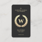 Modern Barbershop Monogram Mannen Haircut Shave QR Visitekaartje (Voorkant)