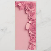 Modern barbie geïnspireerd roze bloemenbruiloft me menu (Achterkant)