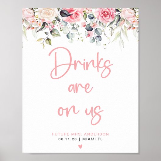 Modern Barbord voor Bruidsfeest Poster (Voorkant)