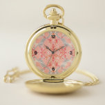 Modern Baroque Patroon in Roze Rood Cream Zakhorloge<br><div class="desc">Moderne,  prachtige barokke patroonhorloge met een luxueus,  ingewikkeld  design van rijke siervormen in een stijlvol kleurenpalet met  roze,  rode,  grijze en roomkleurige kleuren. Luxe cadeau voor speciale gelegenheden. Exclusief voor u ontworpen door Happy Dolphin Studio!</div>