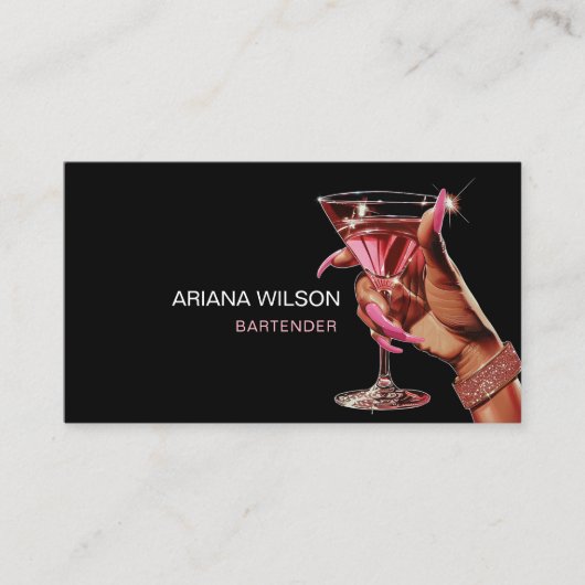 Modern Bartender Cocktail Bar Club Event Visitekaartje (Voorkant)
