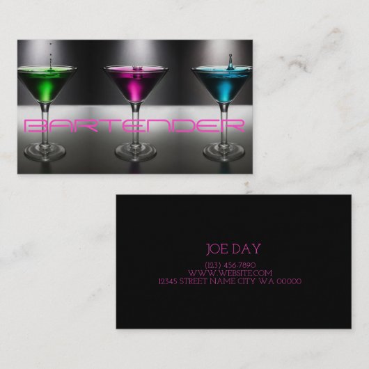 Modern Bartender Visitekaartje (Voorkant / Achterkant)
