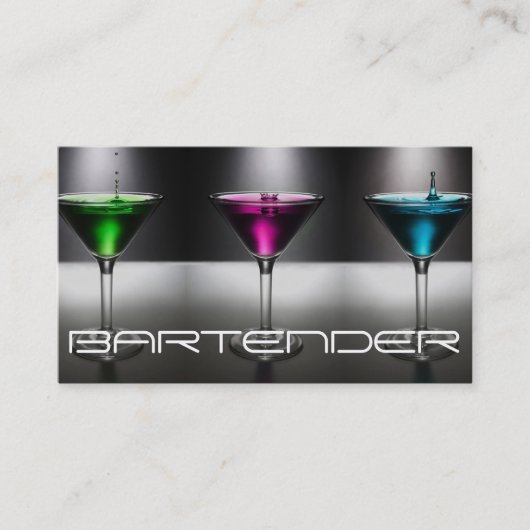 Modern Bartender Visitekaartje (Voorkant)