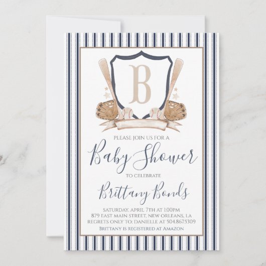Modern Baseball Baby shower Invitation Kaart (Voorkant)