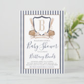Modern Baseball Baby shower Invitation Kaart (Staand voorkant)