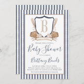 Modern Baseball Baby shower Invitation Kaart (Voorkant / Achterkant)