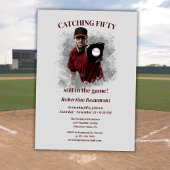 Modern Baseball Catching Fifty Men's 50th Birthday Kaart