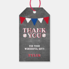 Modern Baseball Chalkboard Kinder Dank je Favor Cadeaulabel