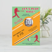 Modern Baseball Honkbalspeler Thema Verjaardag Kaart (Staand voorkant)