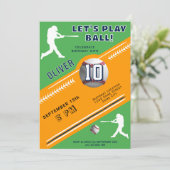 Modern Baseball Honkbalspeler Thema Verjaardag Kaart (Staand voorkant)