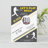 Modern Baseball Honkbalspeler Thema Verjaardag Kaart (Staand voorkant)