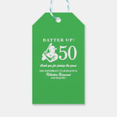 Modern Baseball Player Men's 50th Birthday Cadeaulabel (Achterkant)