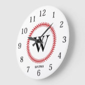 Modern Baseball Sport Design Monogram Grote Klok (Hoek)