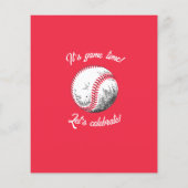 Modern Baseball Stitch Budget 1e Verjaardag Uitnod (Achterkant)