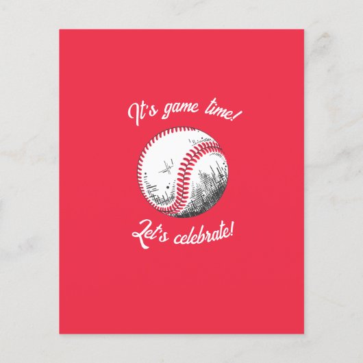 Modern Baseball Stitch Budget 1e Verjaardag Uitnod (Achterkant)