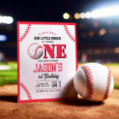 Modern Baseball Stitch Budget 1e Verjaardag Uitnod